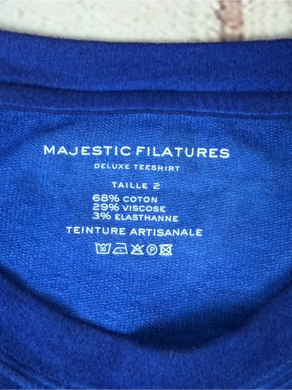 MAJESTIC FILATURES Deluxe Teeshirt blue cotton crewneck sweatshirt, size M - Picture 2 of 10
